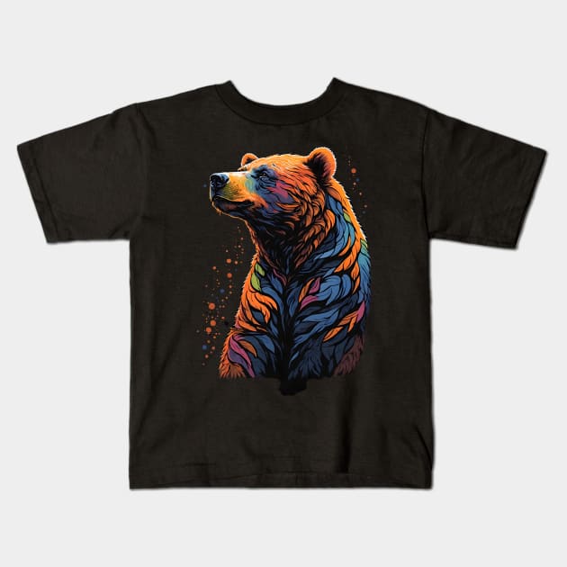 Grizzly bear Kids T-Shirt by vaporgraphic